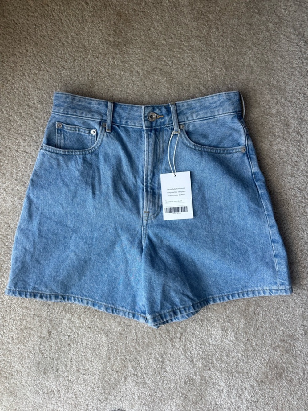 Everlane A Line Denim Shorts Blue